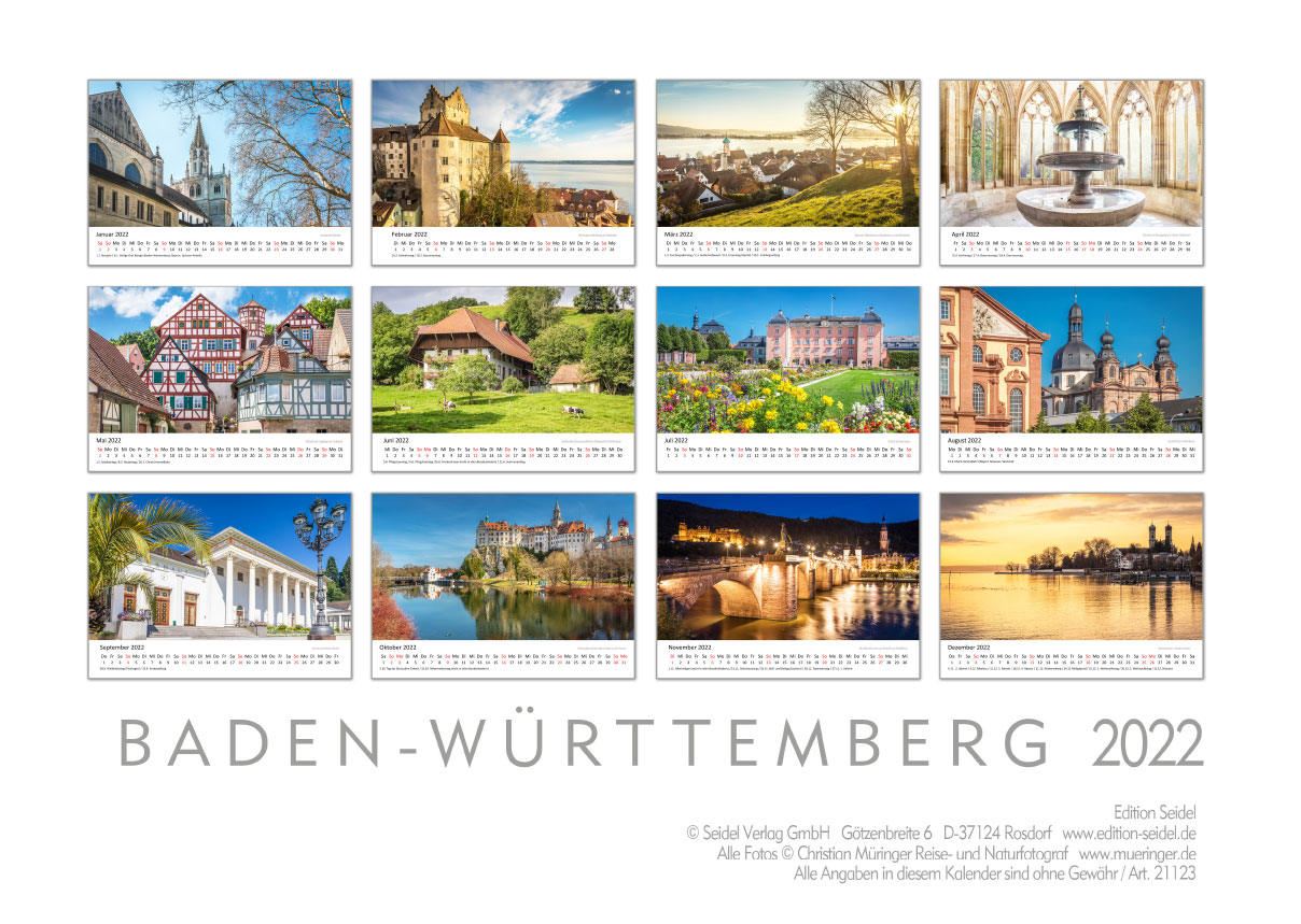 Kalender BadenWürttemberg 2025 Christian Müringer Reise und