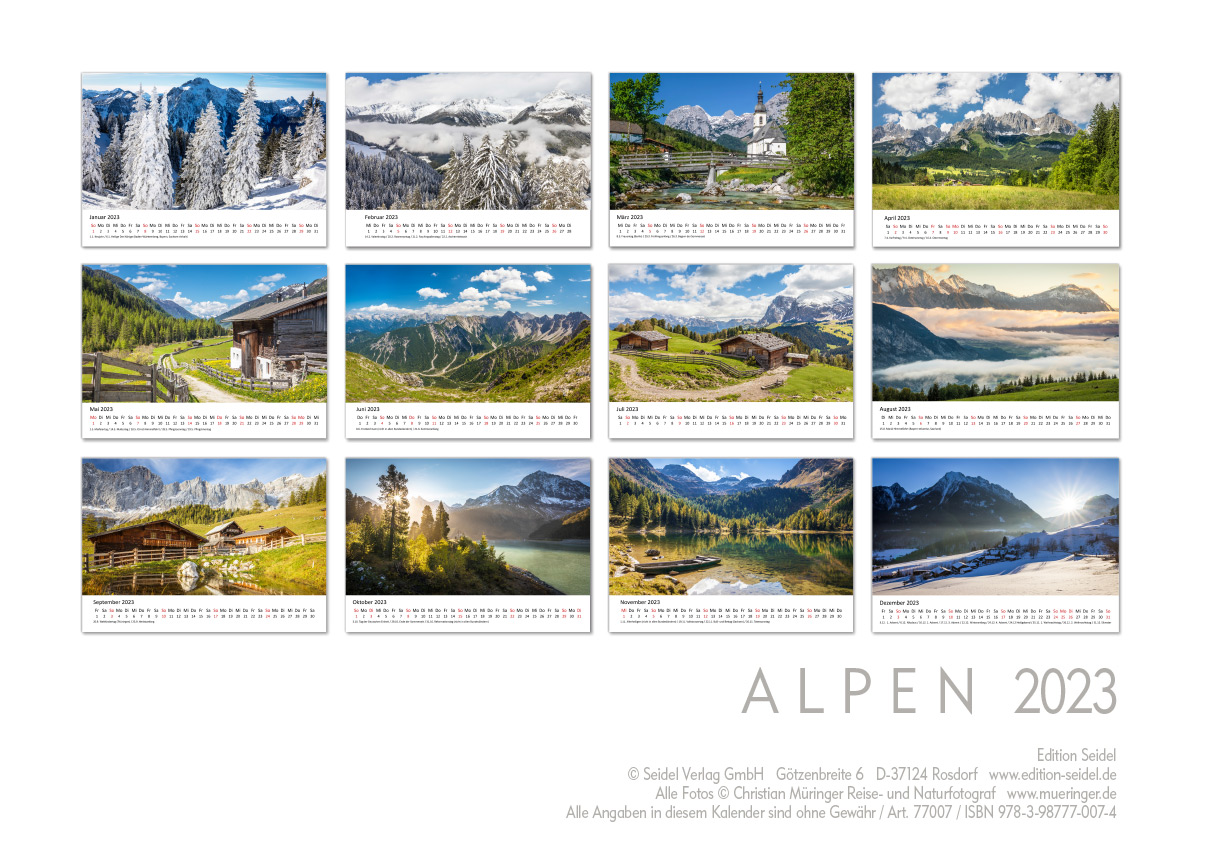 Der Alpen Kalender 2024  Christian Müringer - Reise- und Naturfotograf