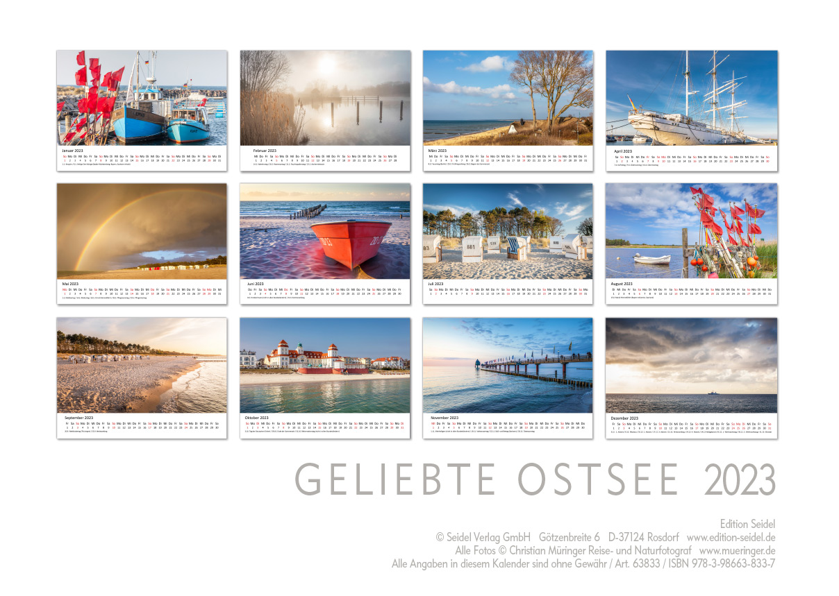 Kalender - Geliebte Ostsee 2025  Christian Müringer - Reise- und 